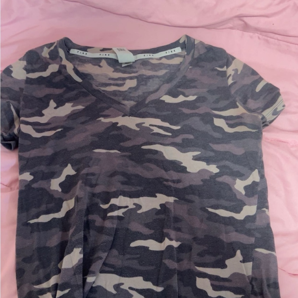 PINK Victoria's Secret Camouflage Short Sleeve Tee